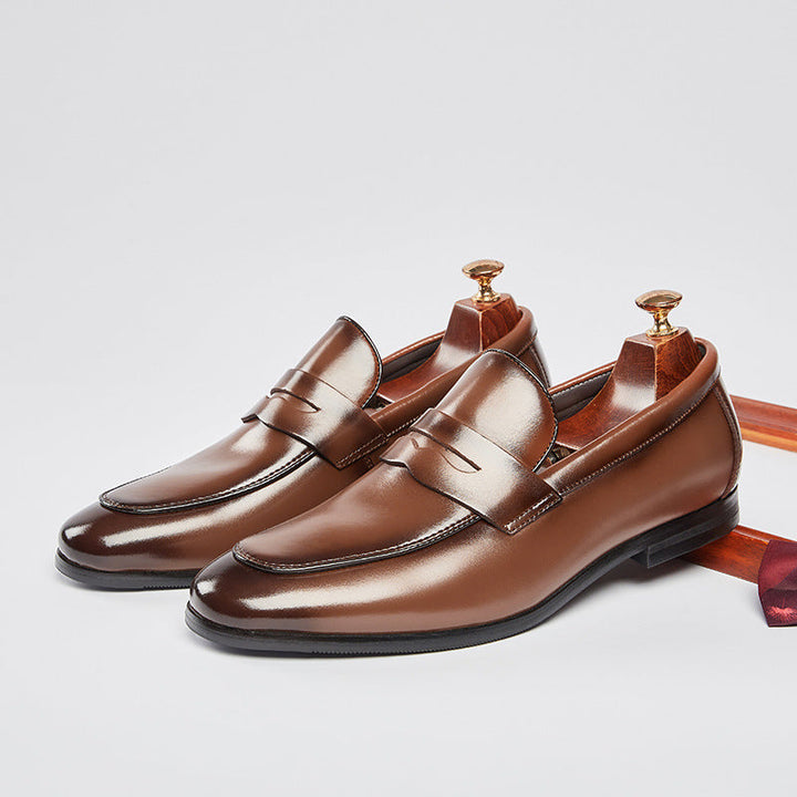 Lorenzo | Elegante Brünierte Herren Schuhe Pennyloafer 0