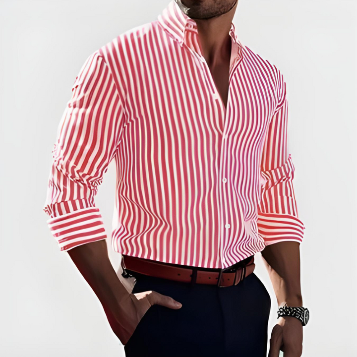 Lorenzo | Elegantes Gestreiftes Herrenhemd Langarm 2