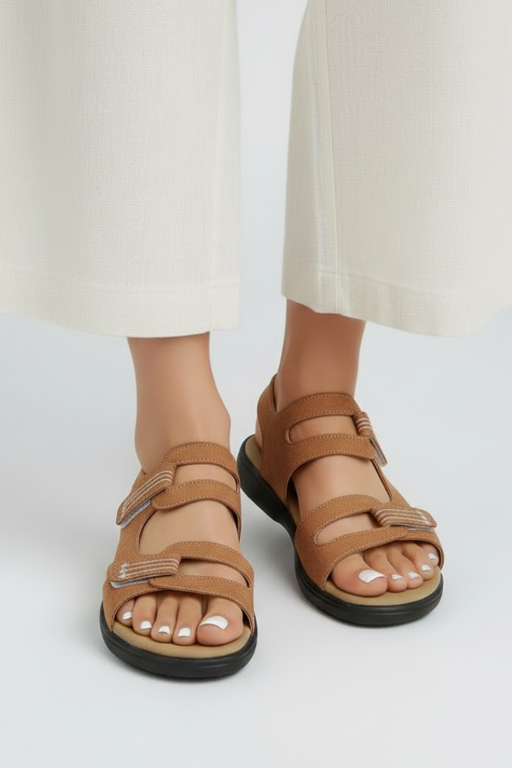 Andrea | Damen-Sandalen mit Absatz und mehreren Riemen im Zehenbereich