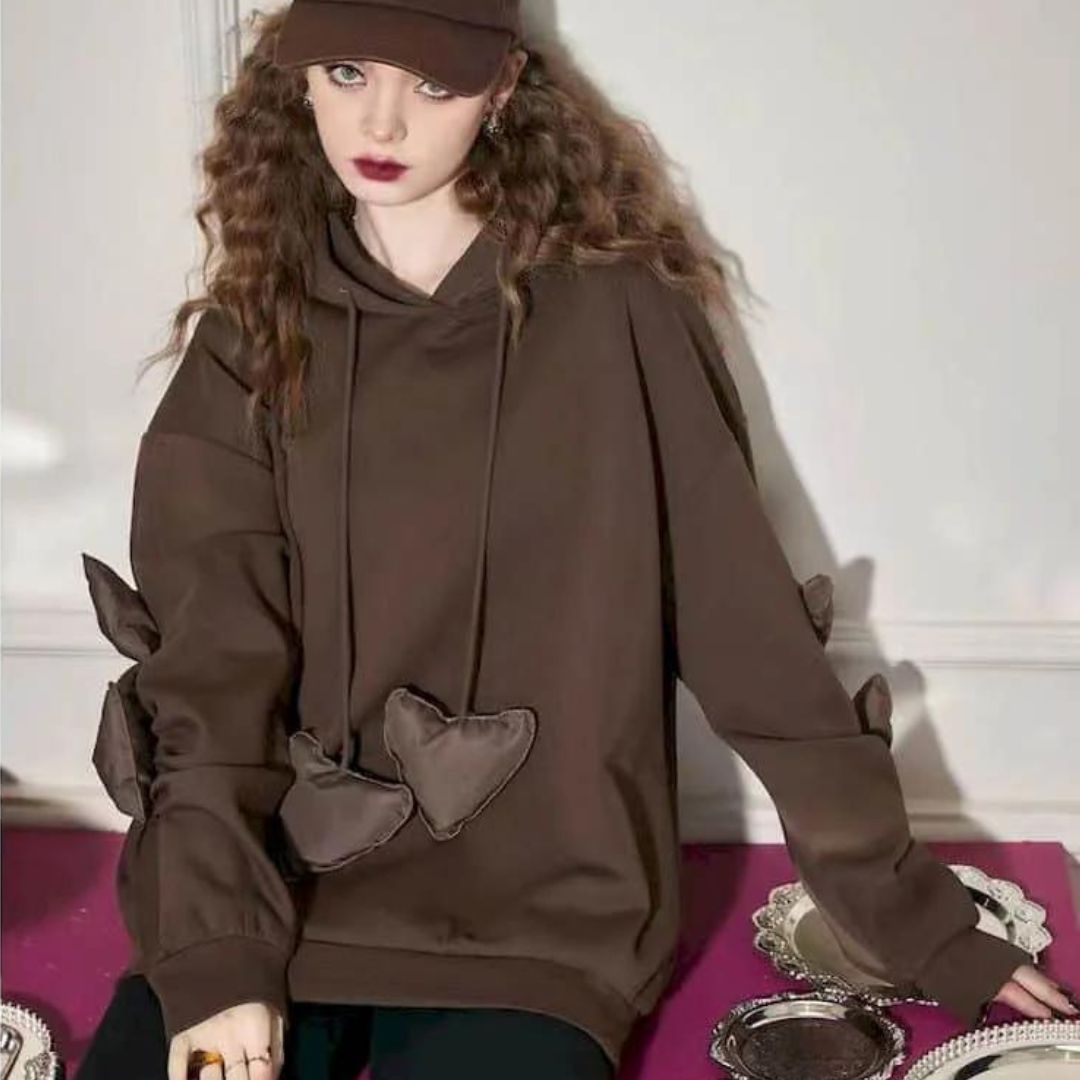 Lozenda - Baumwollsweatshirts mit loser Kapuze und Patchwork