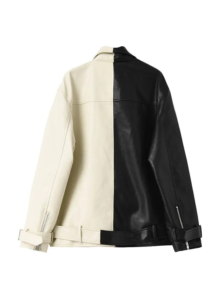 Lozenda - Colour-Block-Lederjacke für Damen