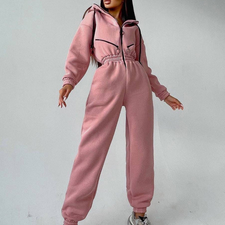 Lozenda - Damen Kapuzenanzug Jumpsuit