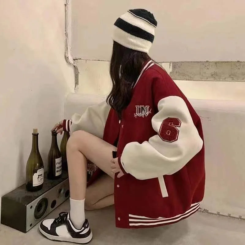 Lozenda - Damen Oversized Varsity Jacke