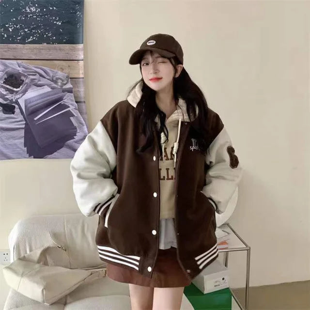 Lozenda - Damen Oversized Varsity Jacke