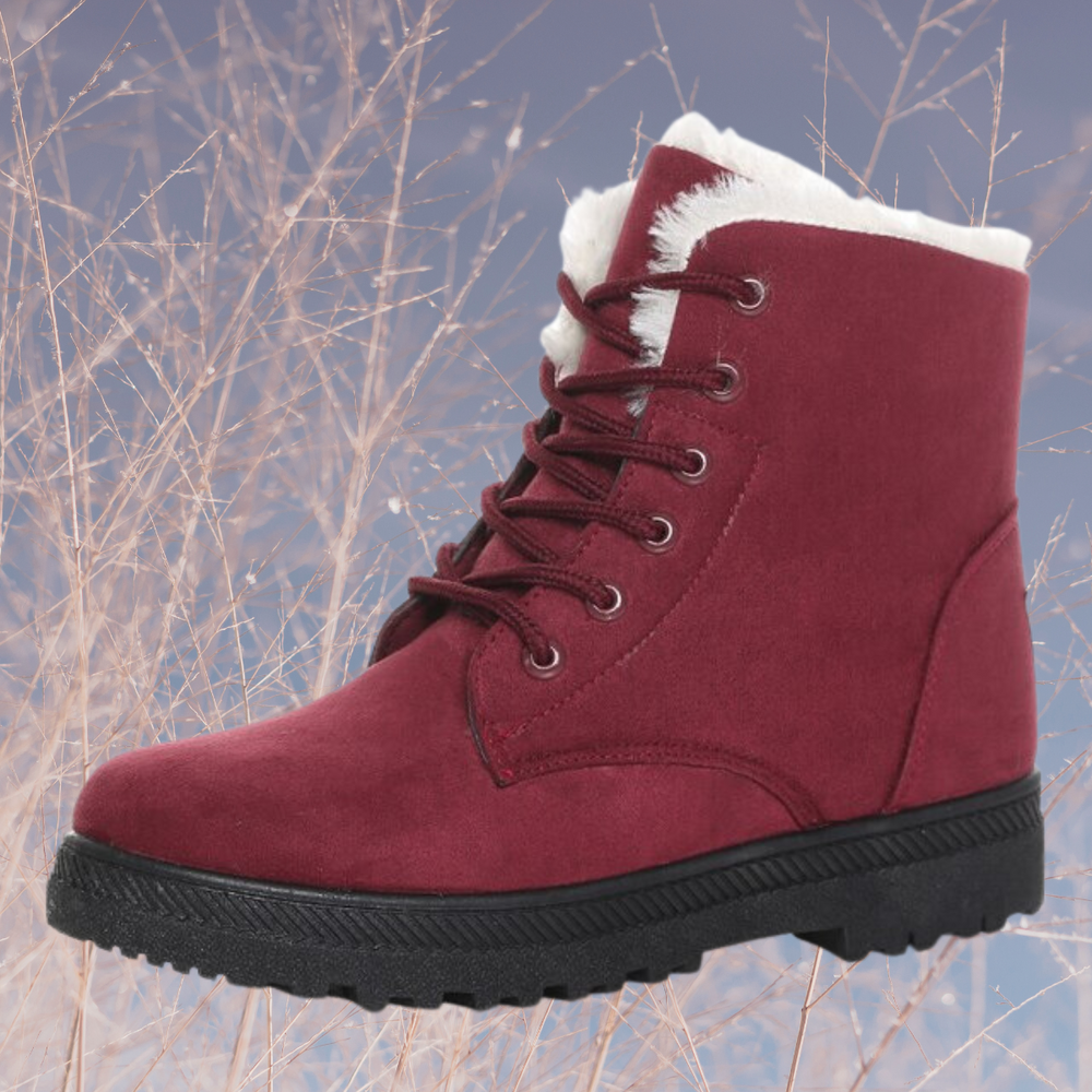 Lozenda - Elegante Pelz-Schneestiefel mit niedrigen Absätzen