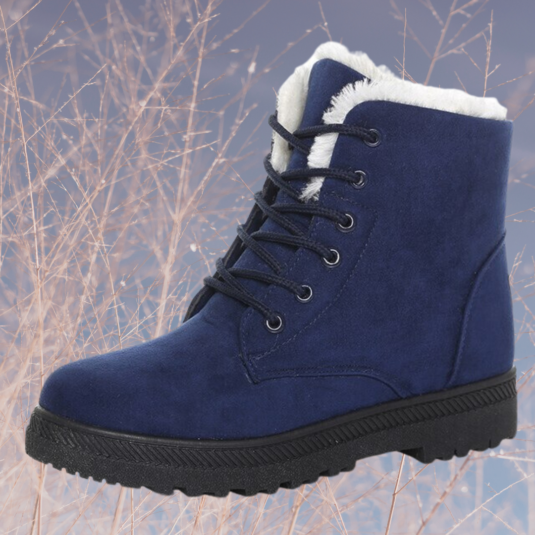 Lozenda - Elegante Pelz-Schneestiefel mit niedrigen Absätzen