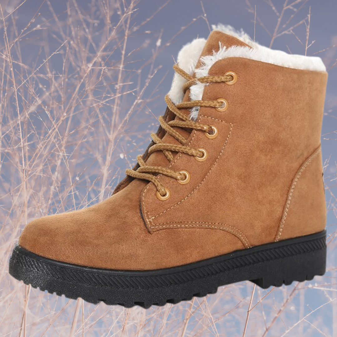 Lozenda - Elegante Pelz-Schneestiefel mit niedrigen Absätzen