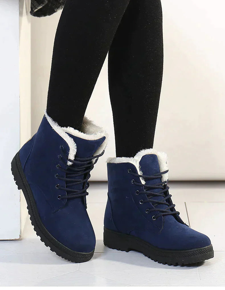 Lozenda - Elegante Pelz-Schneestiefel mit niedrigen Absätzen