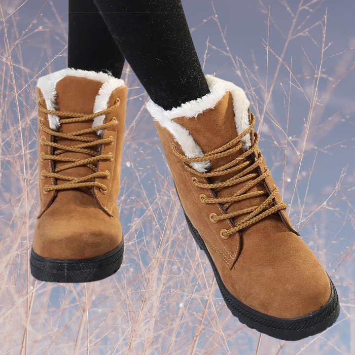 Lozenda - Elegante Pelz-Schneestiefel mit niedrigen Absätzen