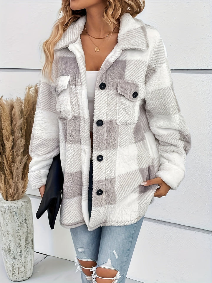 Lozenda - Gemütliche, Karierte Freizeitjacke Mit Knopfleiste
