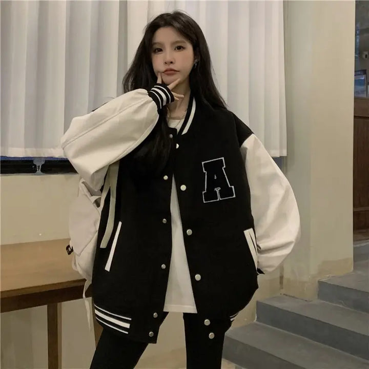 Lozenda - Koreanische Mode Frauen Baseball Jacke