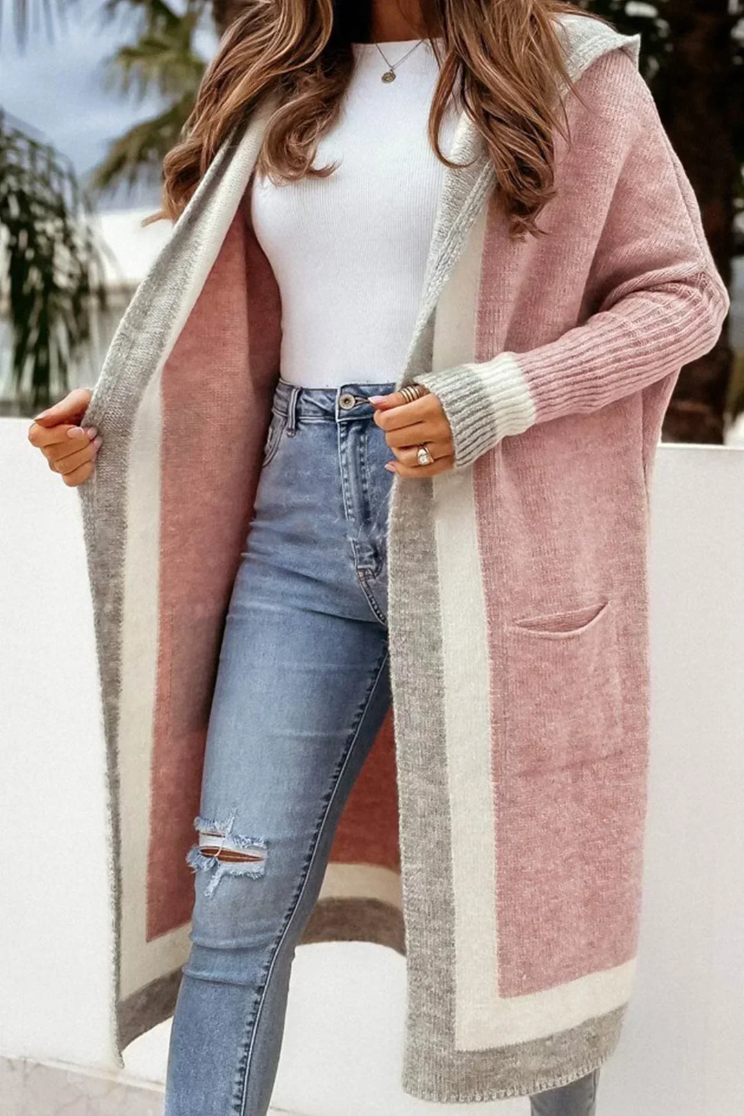 Lozenda - Lange Jacke mit Kapuze