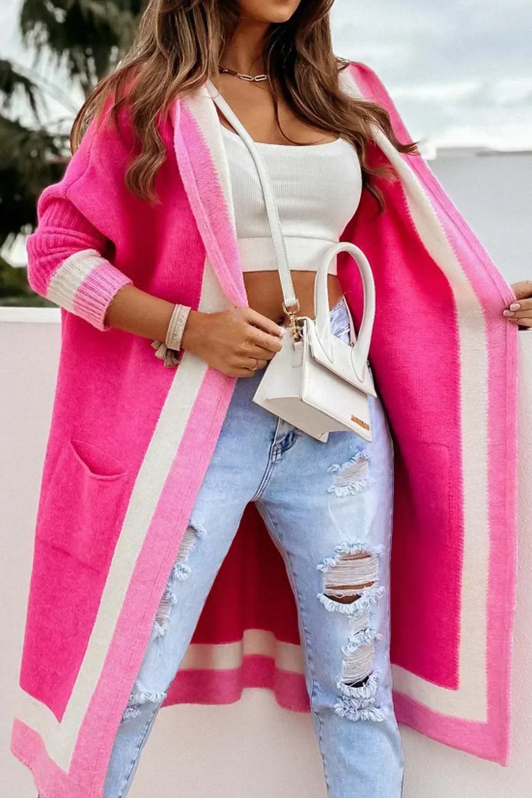Lozenda - Lange Jacke mit Kapuze