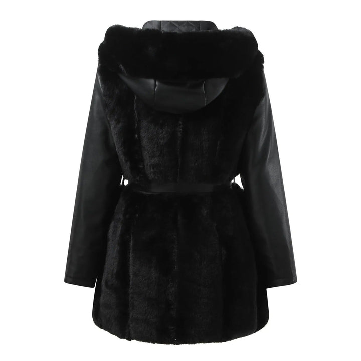 Lozenda - Schicke vegane Lederjacke mit Kunstfellkragen für Damen