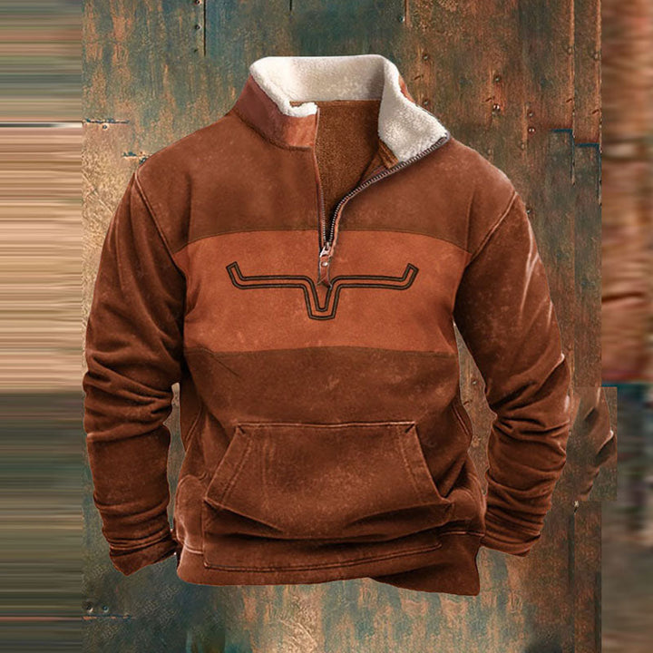 Lozenda - Stylischer Vintage Pullover mit Reißverschluss für Männer