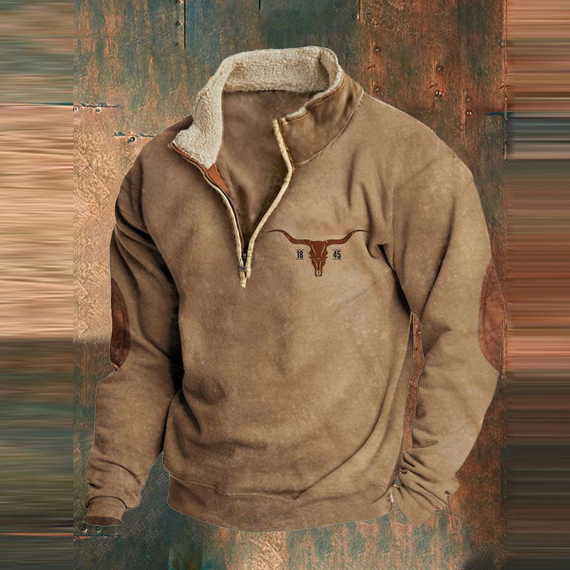 Lozenda - Stylischer Vintage Pullover mit Reißverschluss für Männer