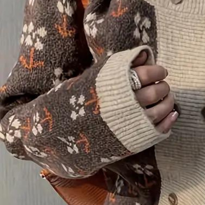 Luna - Blumengestrickter Cardigan für Damen