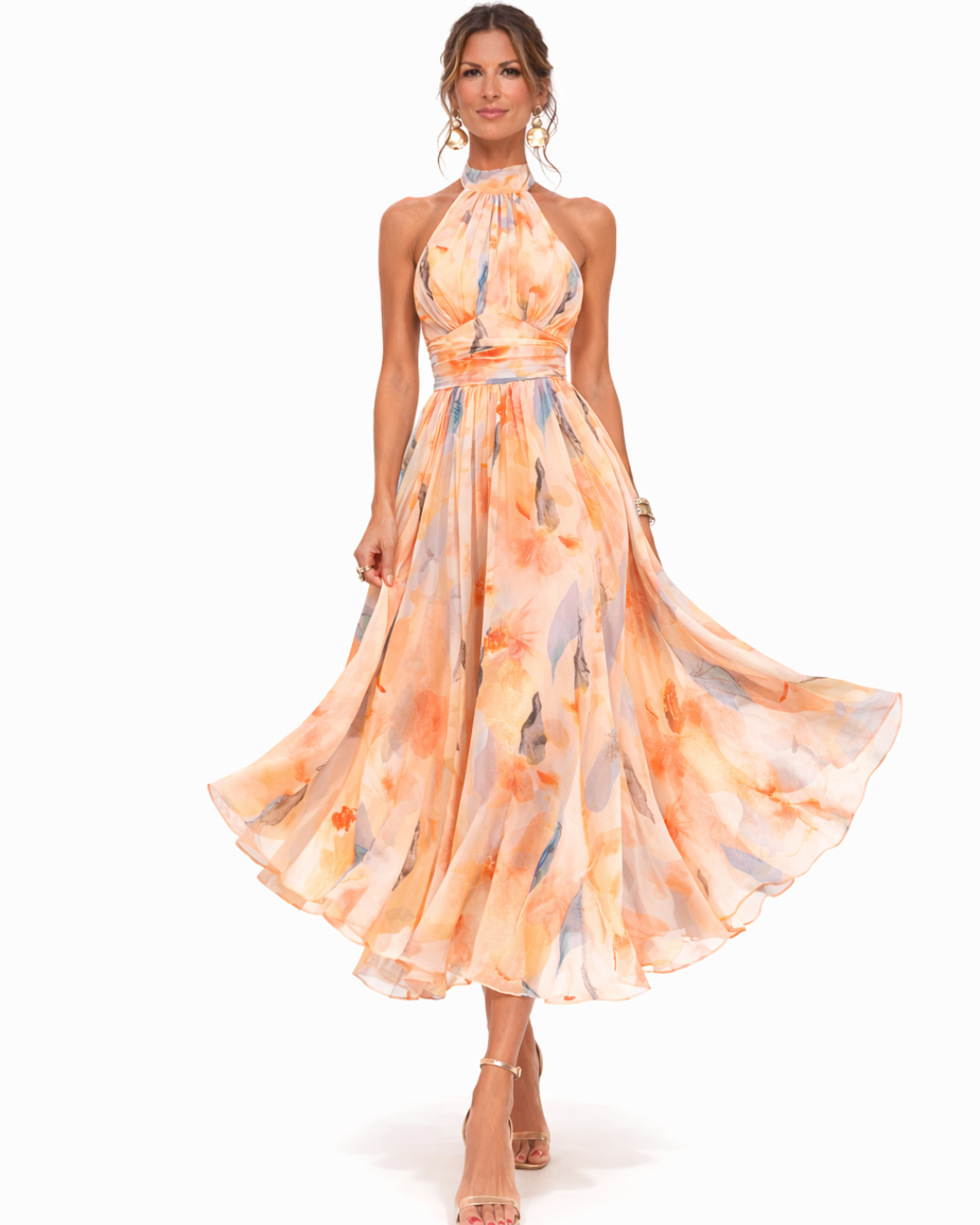 Luna | Elegantes Neckholder Maxikleid Sommer für Hochzeitsgäste 1