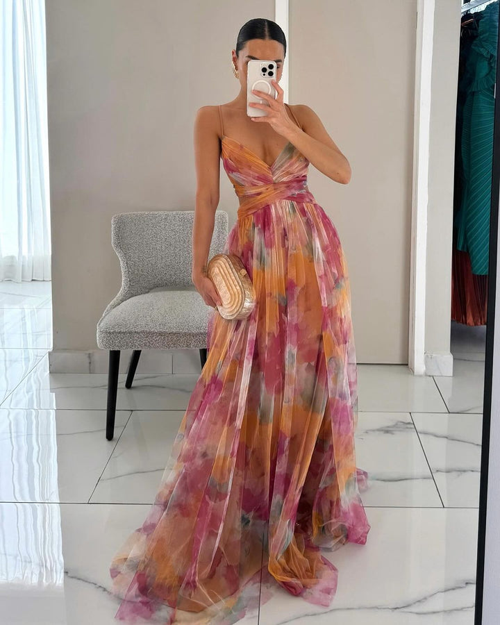 Luna | Romantisches Maxikleid für Sommer mit Blumenprint 0