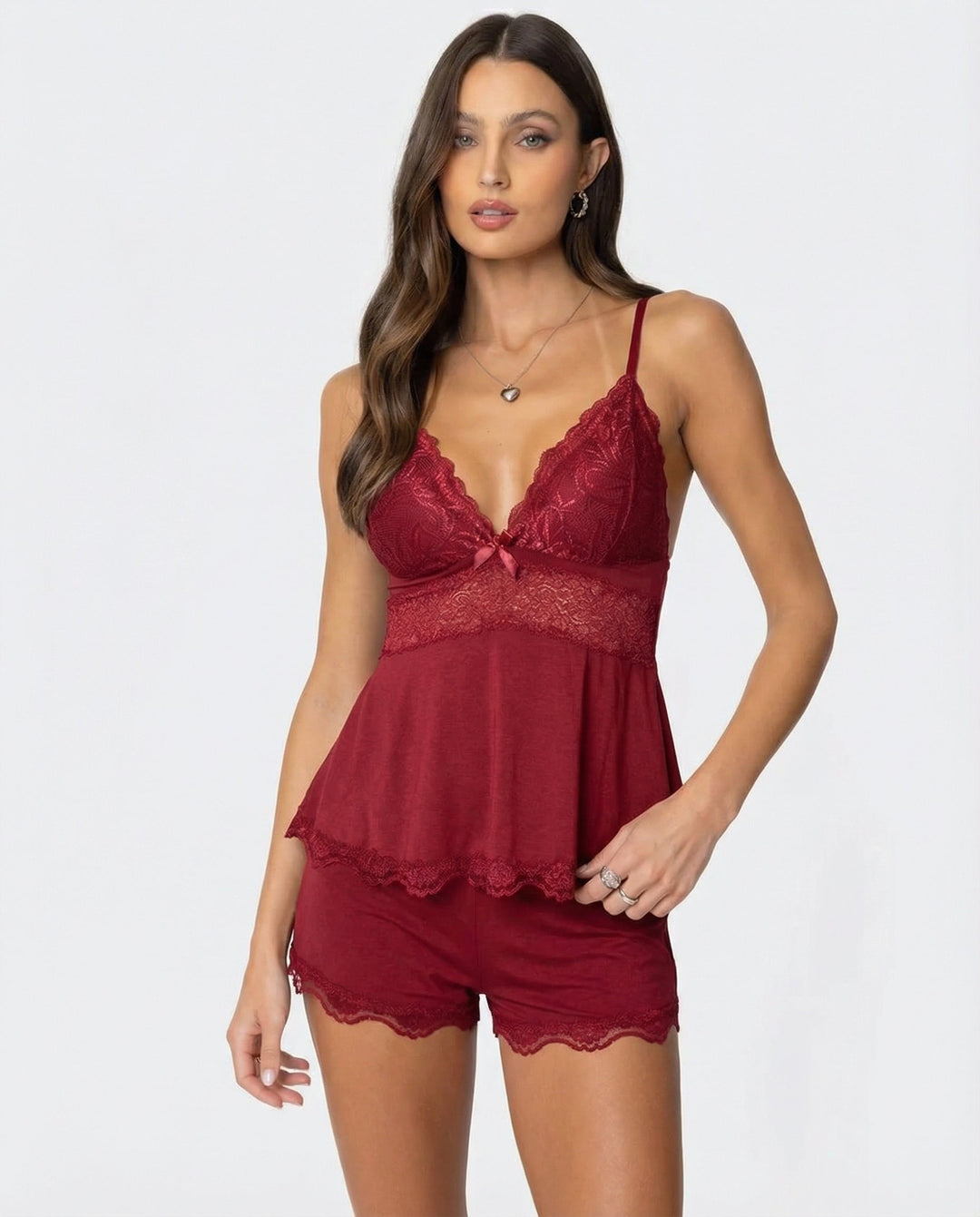 Luna | Zartes Spitzen-Camisole und Shorts Set 4