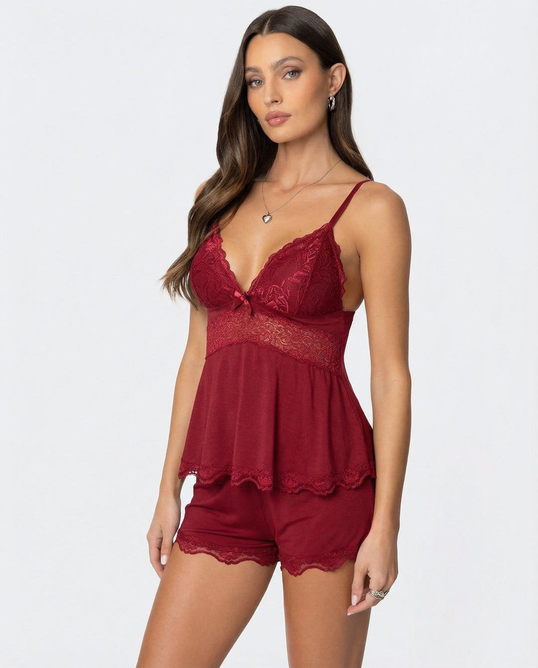 Luna | Zartes Spitzen-Camisole und Shorts Set 5