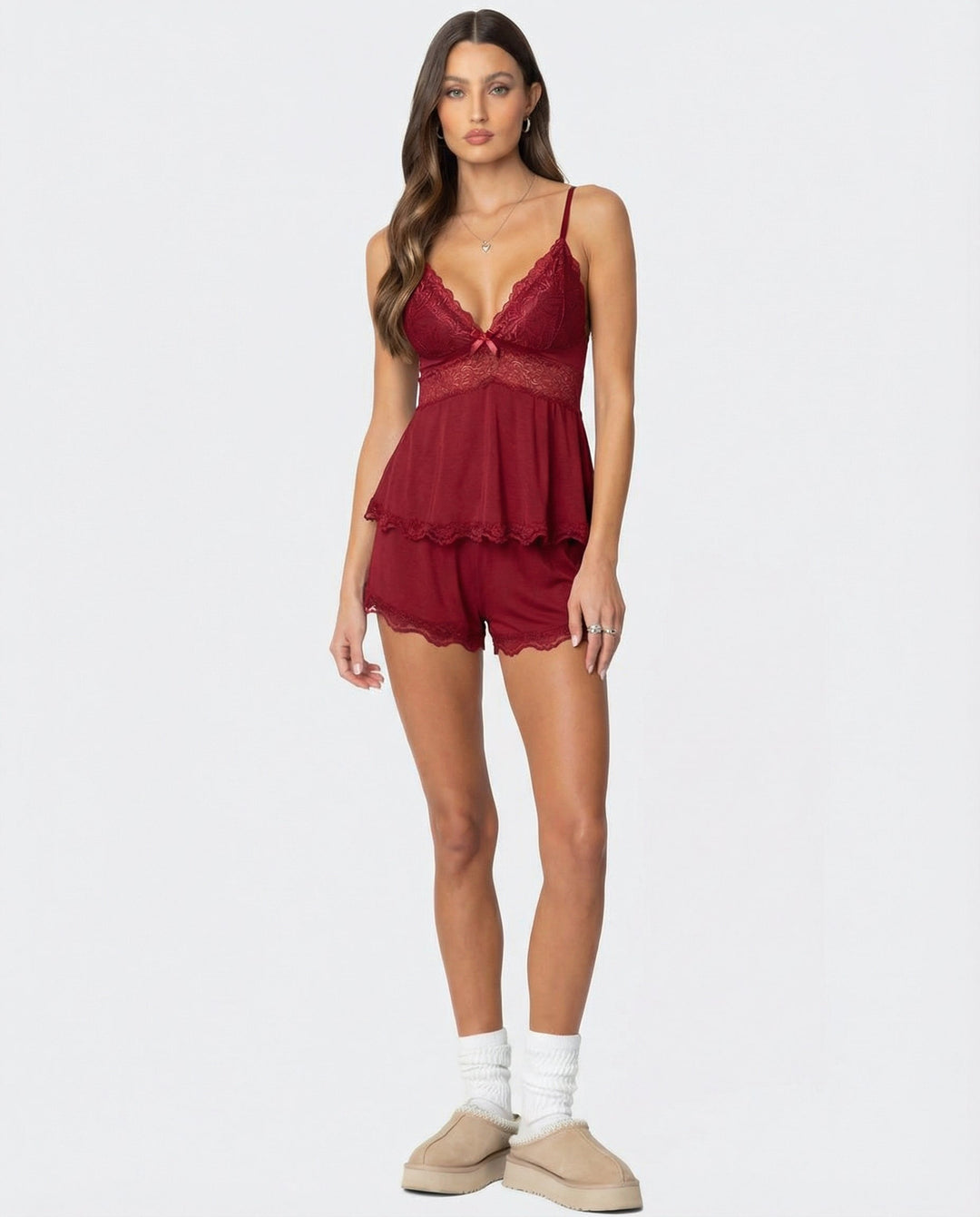 Luna | Zartes Spitzen-Camisole und Shorts Set 7