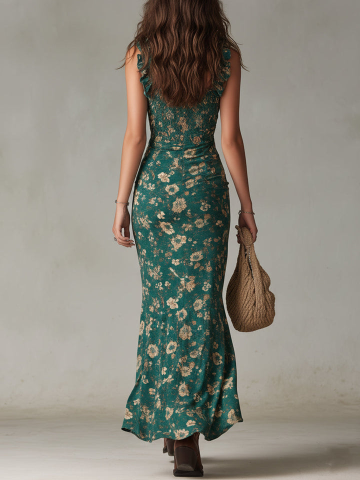 Lunara | Elegantes Boho Retro-Maxikleid mit Rüschenärmeln 2