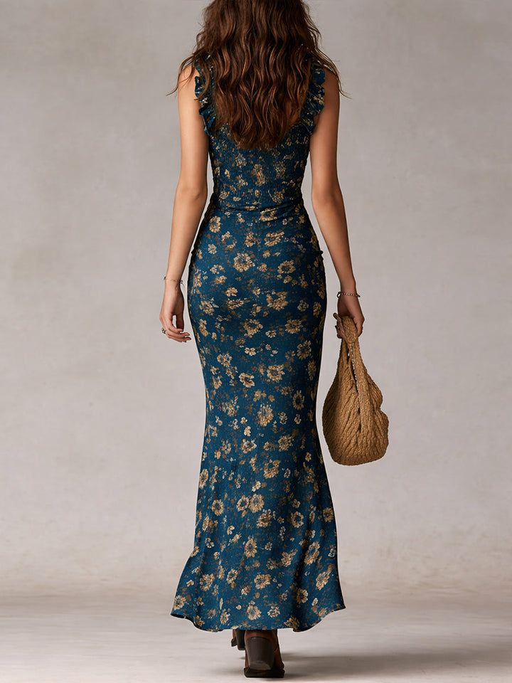 Lunara | Elegantes Boho Retro-Maxikleid mit Rüschenärmeln 4