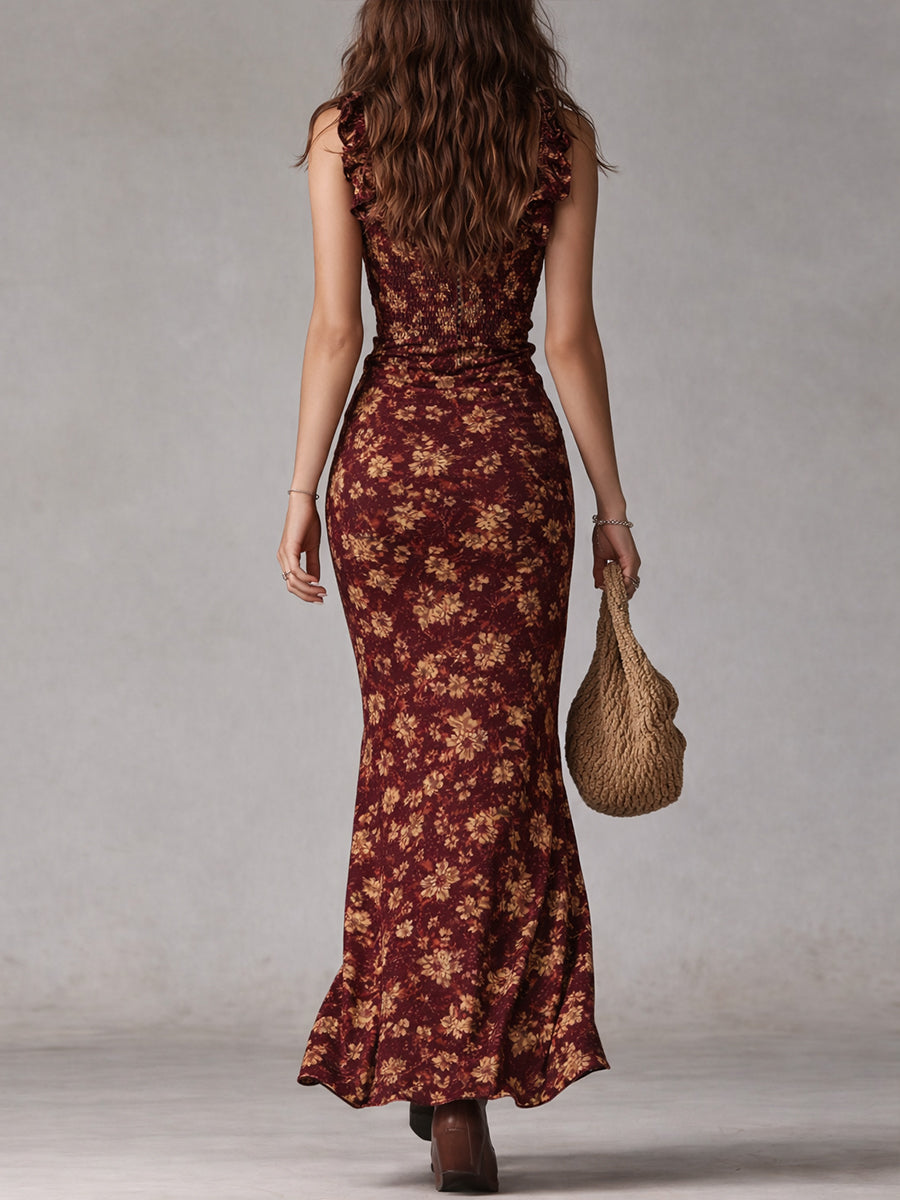 Lunara | Elegantes Boho Retro-Maxikleid mit Rüschenärmeln 6