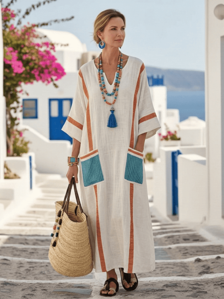 Lunara | Elegantes Maxikleid mit V-Ausschnitt 2