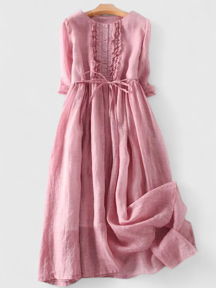 Lunara | Elegantes Midikleid aus Baumwollmischung