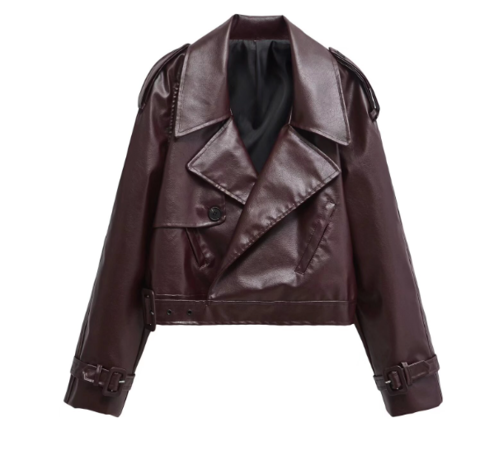 Giacca Donna in Ecopelle con Cintura Slim - Vesarelli