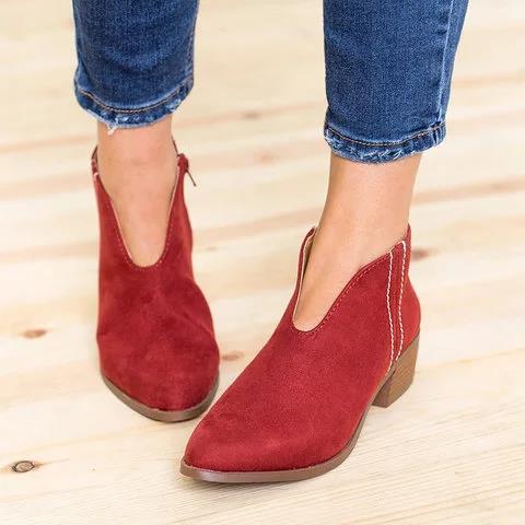 Freizeit Stiefeletten | V-Ausschnitt zum Reinschlüpfen