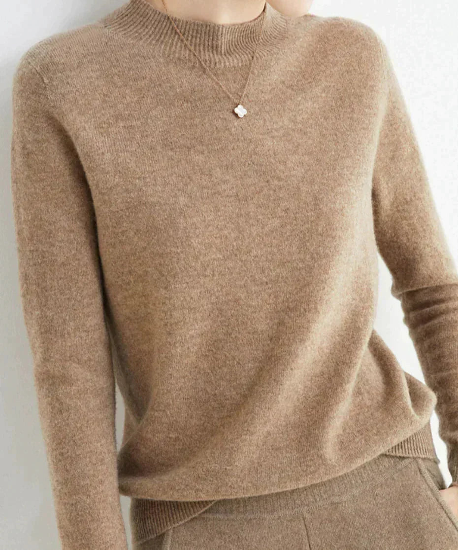Nora – Damen Feinstrick Pullover mit Rundhalsausschnitt