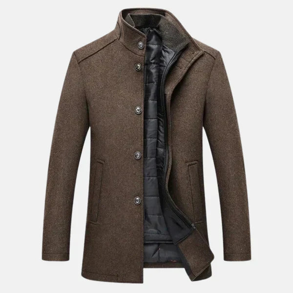Mantel Herren | Eleganter Stehkragen | Gepolsterte Wärme für kalte Tage