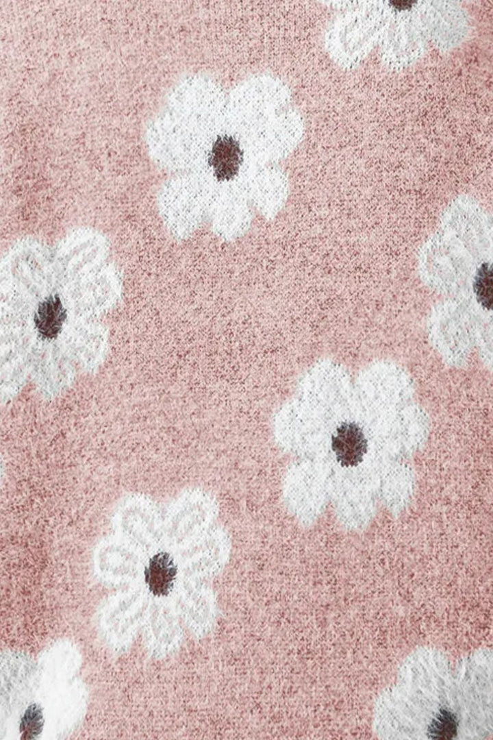 Margaret - Blumensweater mit halbem Reißverschluss