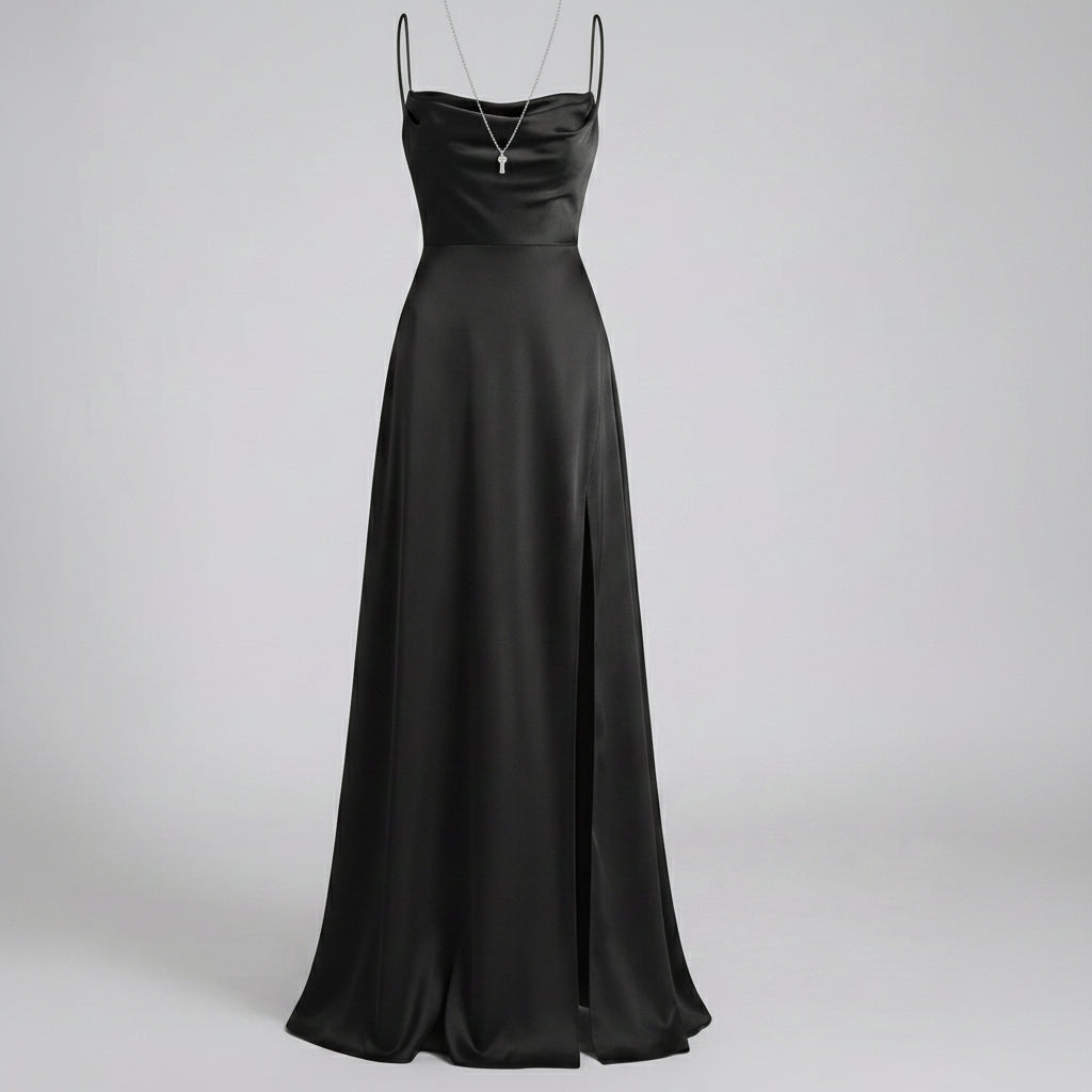 Maxi Kleid Damen | Elegantes Abendkleid lang mit Beinschlitz