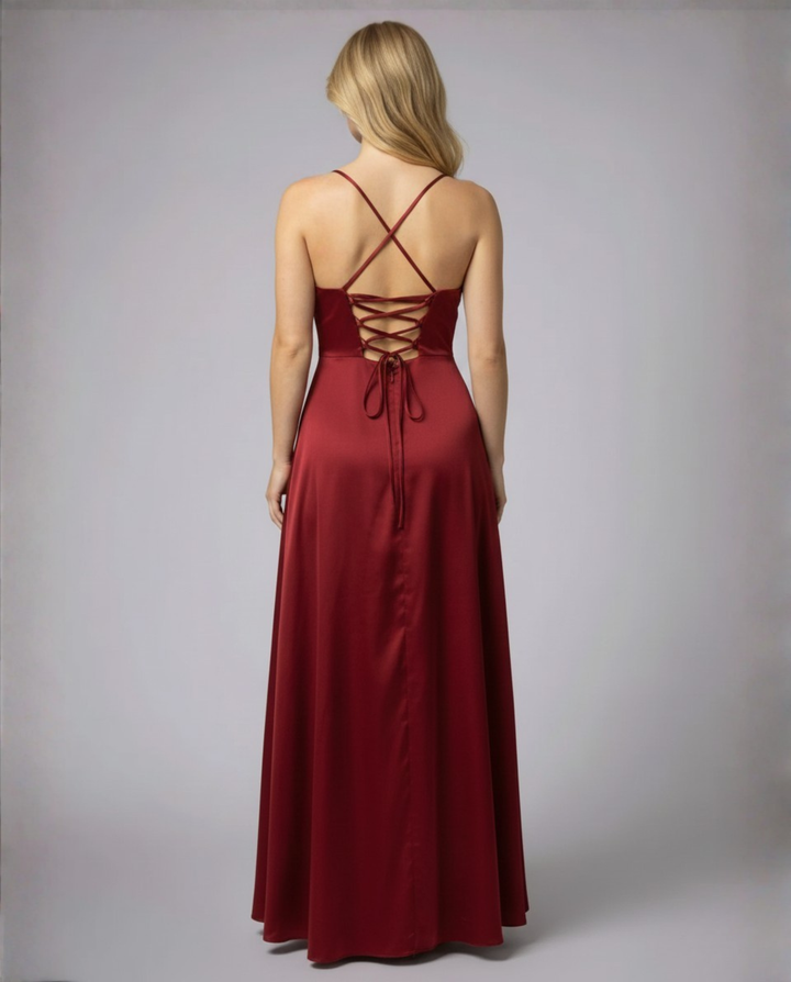 Maxi Kleid Damen | Elegantes Abendkleid lang mit Beinschlitz