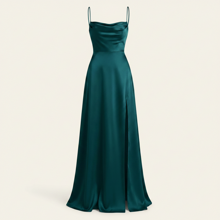 Maxi Kleid Damen | Elegantes Abendkleid lang mit Beinschlitz