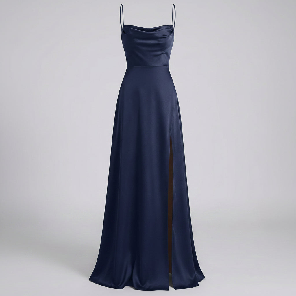 Maxi Kleid Damen | Elegantes Abendkleid lang mit Beinschlitz