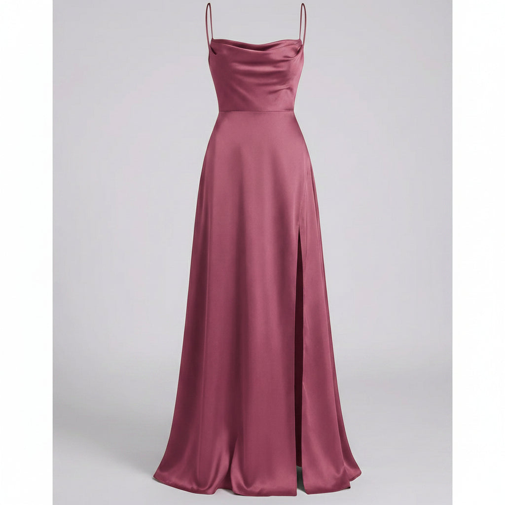 Maxi Kleid Damen | Elegantes Abendkleid lang mit Beinschlitz