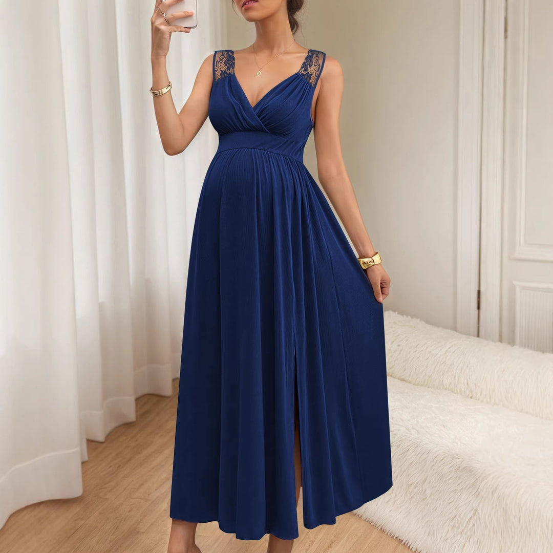 Maxikleid Damen | Elegant mit Spitzendetails & Beinschlitz