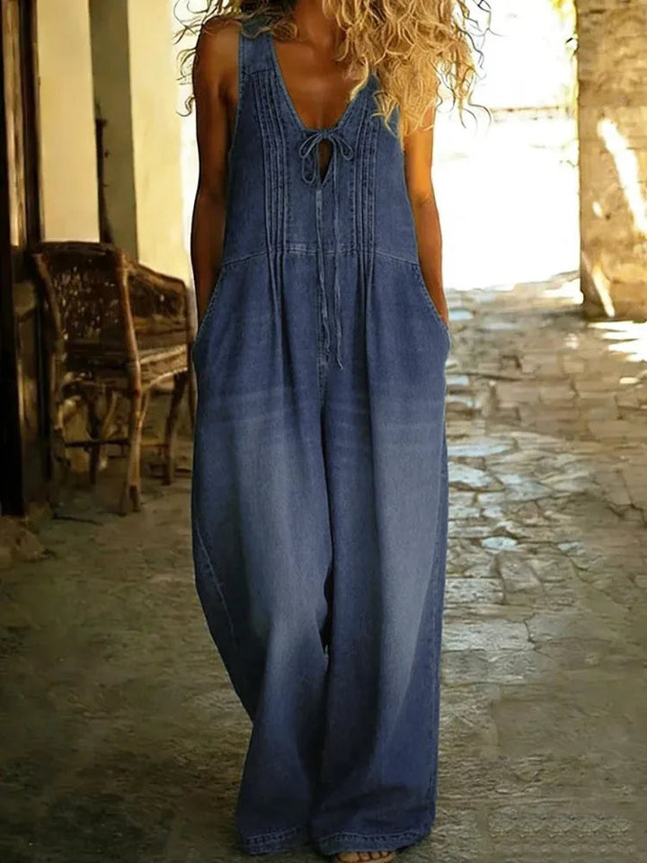Sophie | Eleganter Denim-Jumpsuit mit weitem Bein