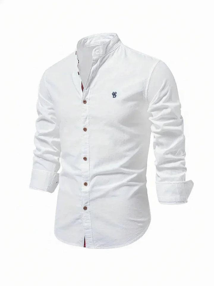 Yannick | Herren Stehkragen Knopfleiste Freizeit Shirt