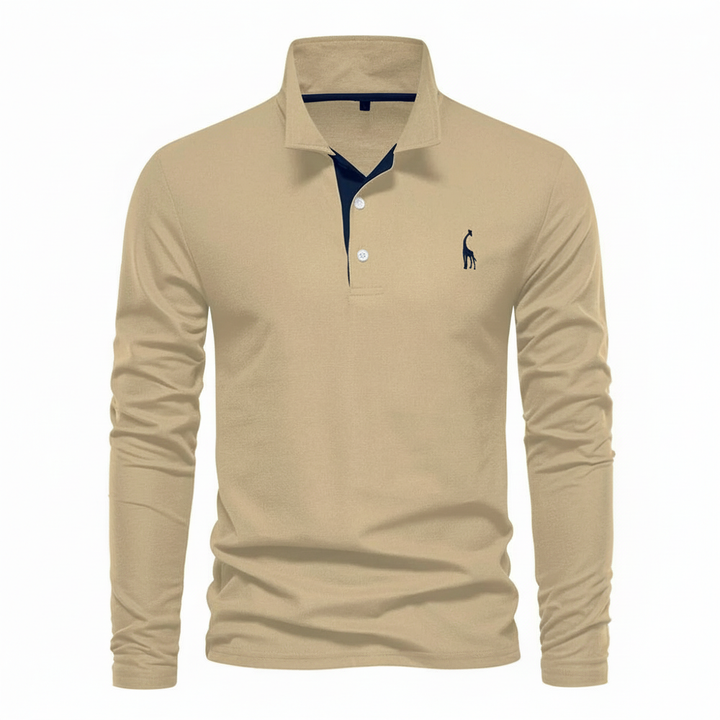 Emil | Herren Kontrast-Knopfleiste Langarm Polo-Shirt