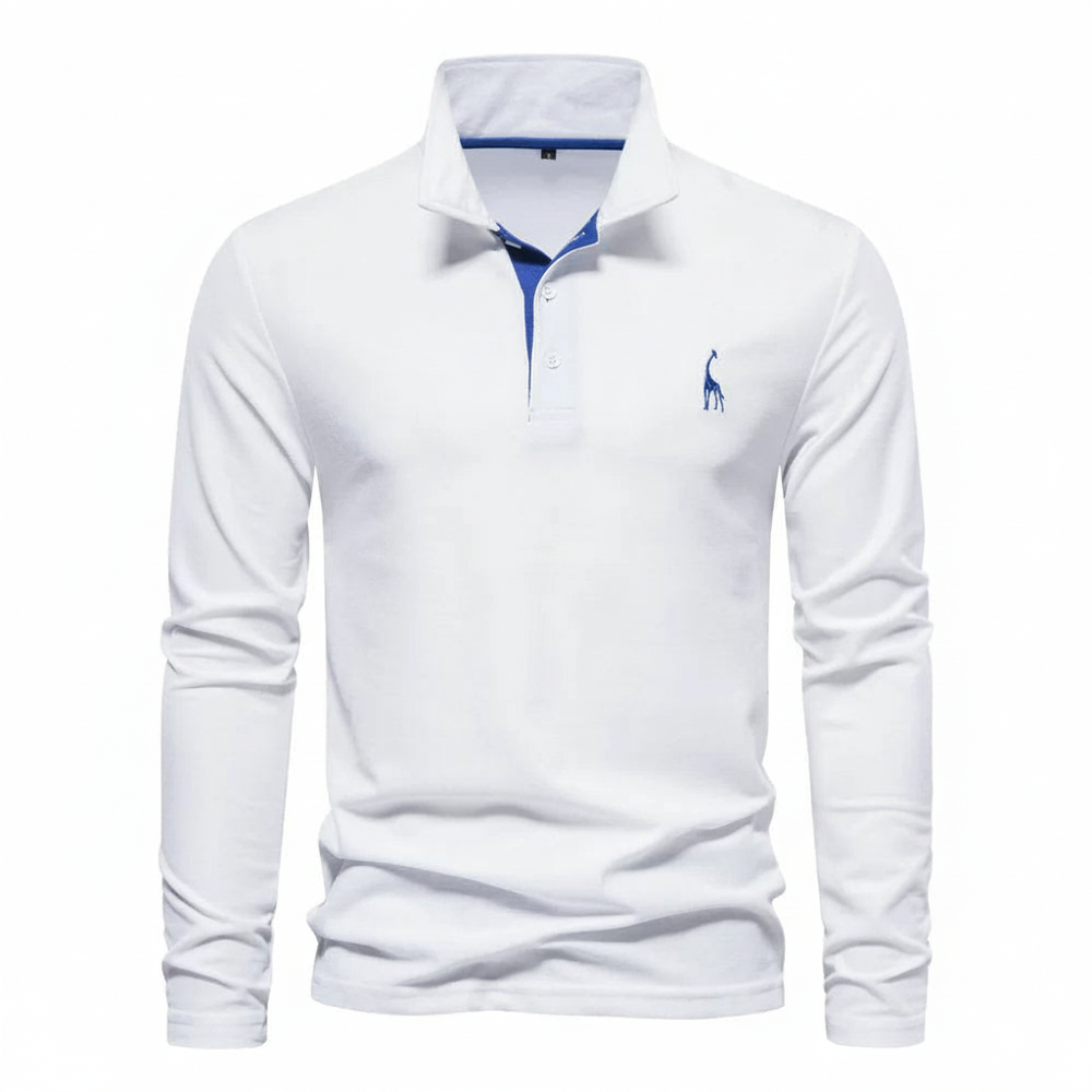 Emil | Herren Kontrast-Knopfleiste Langarm Polo-Shirt