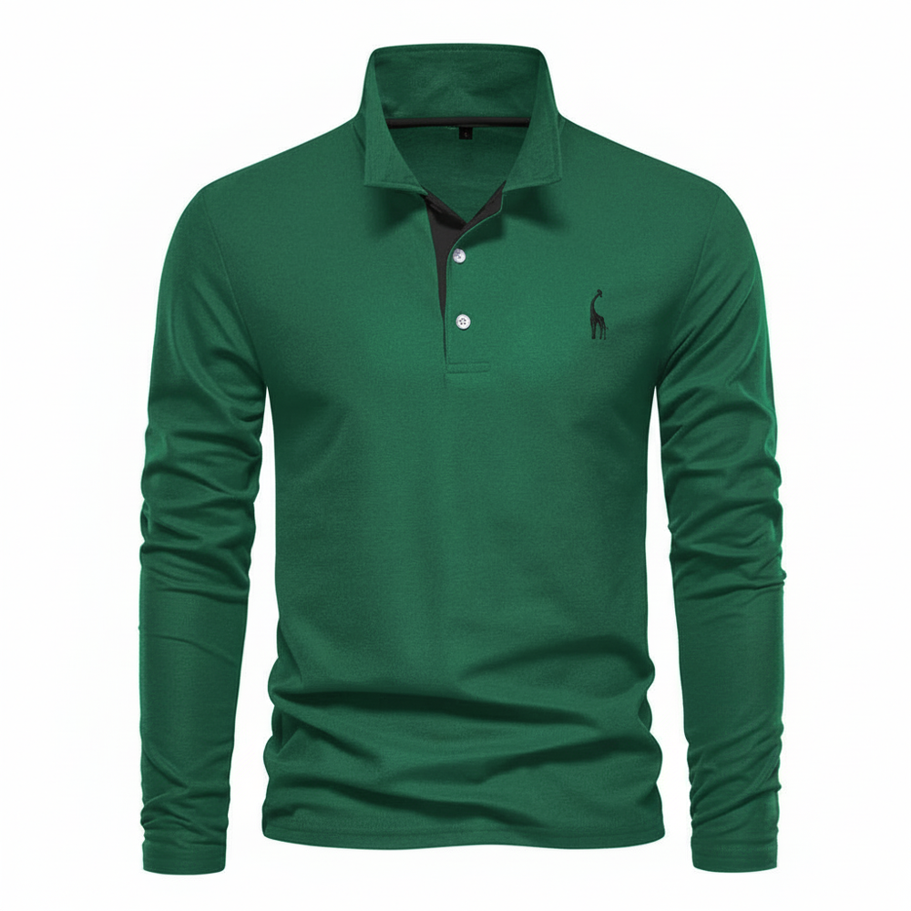 Emil | Herren Kontrast-Knopfleiste Langarm Polo-Shirt