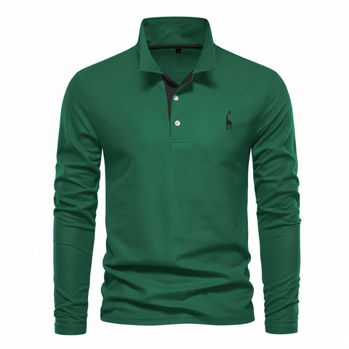 Emil | Herren Kontrast-Knopfleiste Langarm Polo-Shirt