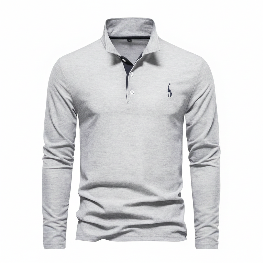 Emil | Herren Kontrast-Knopfleiste Langarm Polo-Shirt