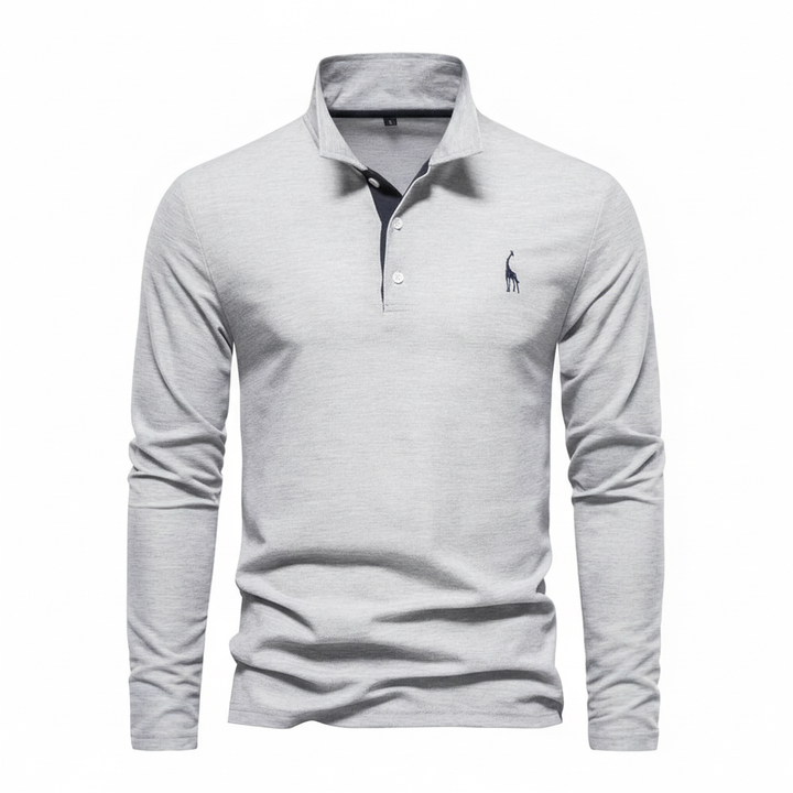 Emil | Herren Kontrast-Knopfleiste Langarm Polo-Shirt